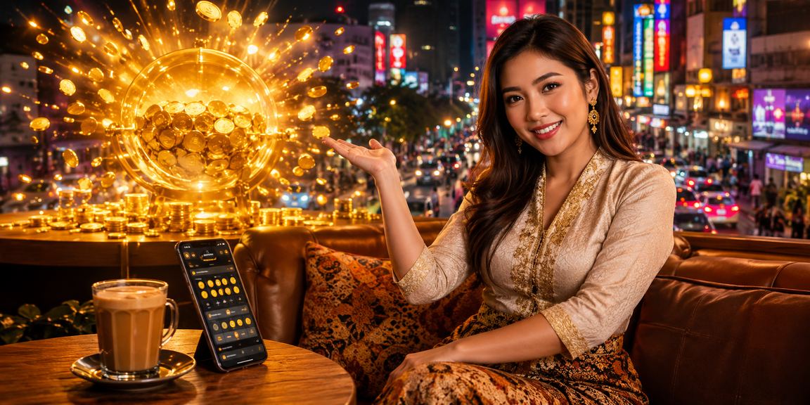 Pengguna bermain permainan meja kasino melalui telefon pintar di Kuala Lumpur