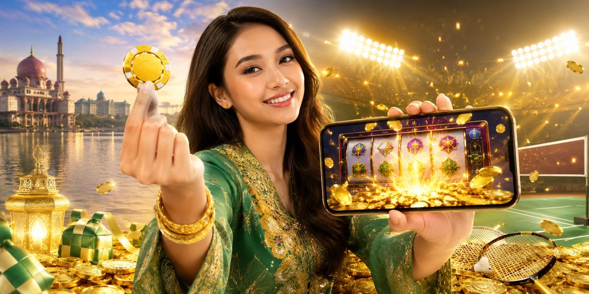 Permainan slot bertema Hari Raya di Putrajaya dengan dekorasi meriah